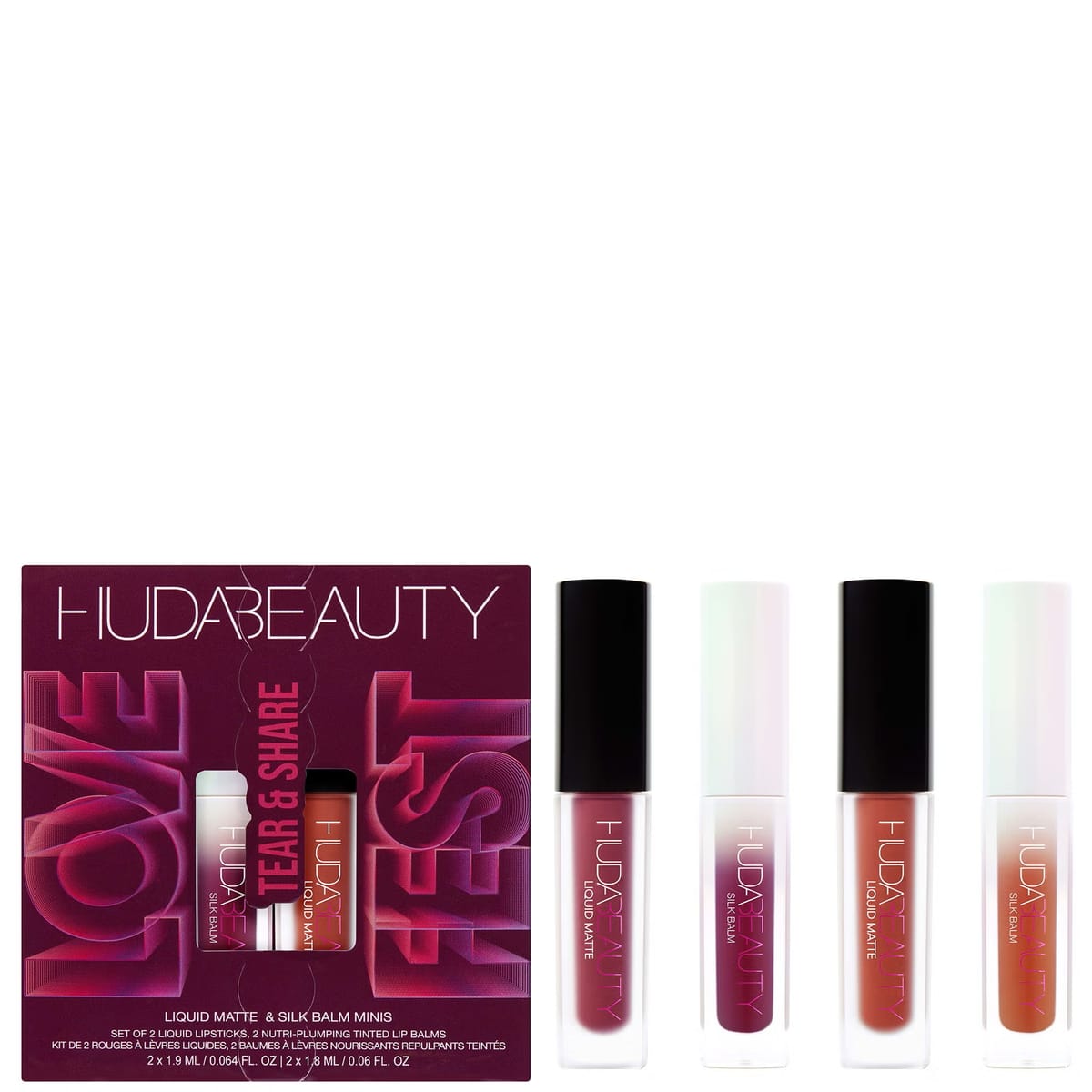 HUDA Beauty – Love Fest Tear & Share Lip Set (Minis)