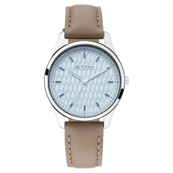 TITAN Women’s Leather Strap Analog Watch - 2639SL05