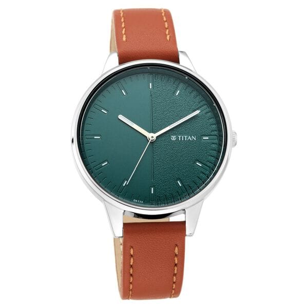 TITAN Women’s Leather Strap Analog Watch - 2648SL01