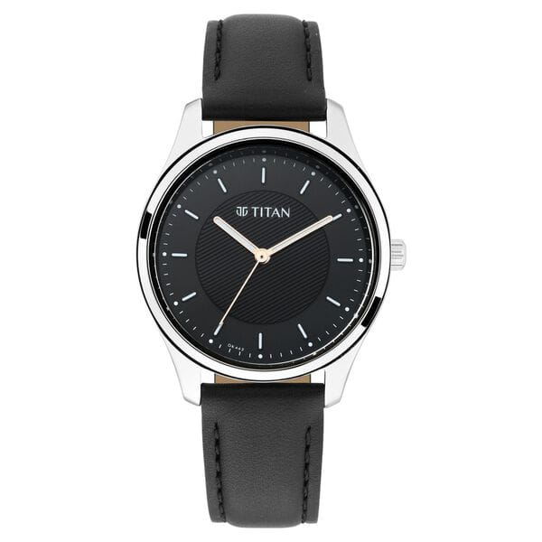 TITAN Women’s Leather Strap Analog Watch - 2639SL01