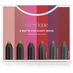 Trestique - A Matte for Every Mood (mini Matte Lip Crayon Set) Nantucket Nude, Florence Fig, Barcelona Bright Berry, Chile Red, Belize Bordeaux, Tuscan Wine - Shade 2