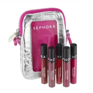 Sephora Collection - Lights Moving 5 Cream Lip Stain Set Limited Edition Pouch Set Shades: Always Red, 13 Marvelous Mauve, 126 Hot Hot Pink, 124 Rose Instrict 127 Frozen Pomegranate - Beautifly Bangladesh