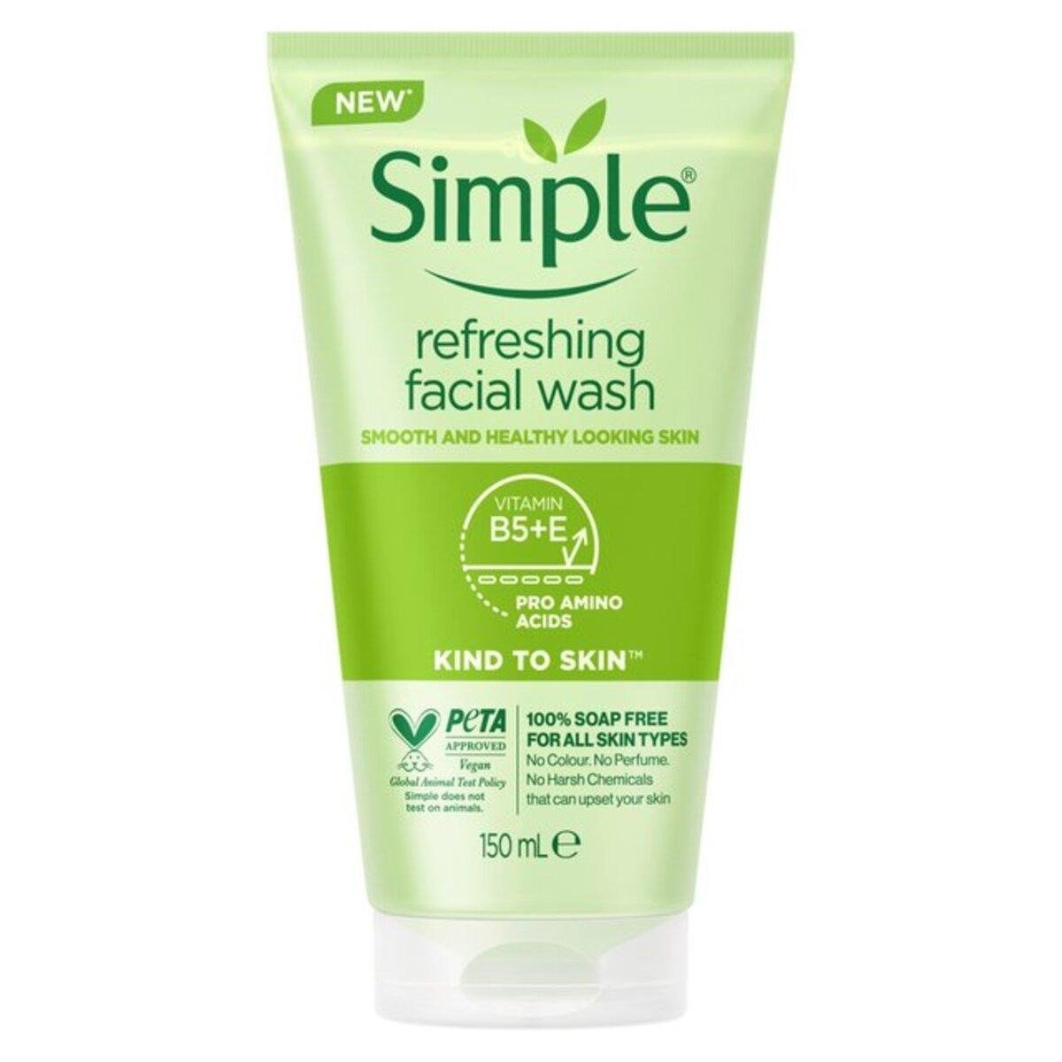 Simple - Refreshing Facial Wash Smooth and Healthy Looking Skin Vitamin B5+e