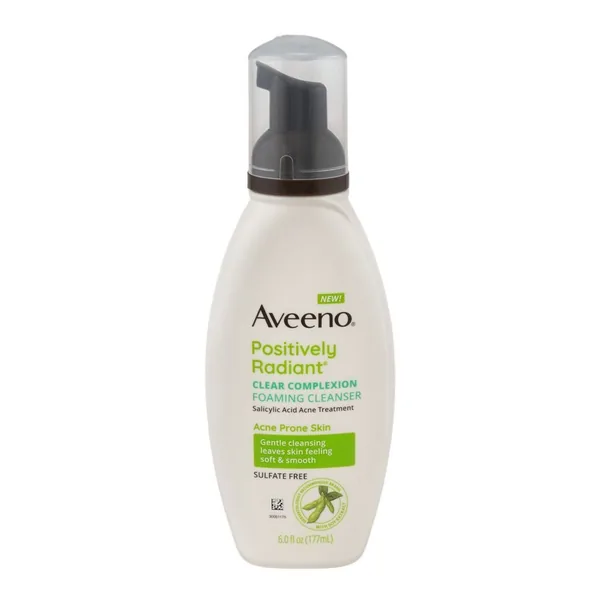 Aveeno - Positively Radiant Clear Complexion Foaming Cleanser Salicylic Acid Acne Treatment Acne Prone Skin Sulfate Free Price in Bangladesh