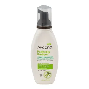 Aveeno - Positively Radiant Clear Complexion Foaming Cleanser Salicylic Acid Acne Treatment Acne Prone Skin Sulfate Free - Beautifly Bangladesh