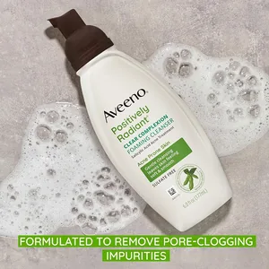 Aveeno - Positively Radiant Clear Complexion Foaming Cleanser Salicylic Acid Acne Treatment Acne Prone Skin Sulfate Free - Shade 2
