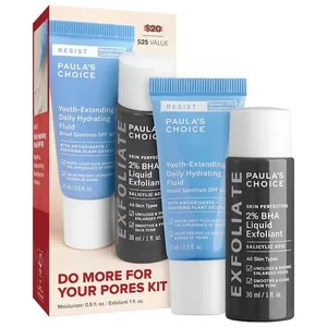 Paula's Choice - Do More for Your Pores Kit 2% Bha Liquid Exfoliant Resist Daily Hydrating Fluid SPF 50 - Shade 2