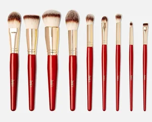 Juvia's Place - 9 Professional PRO Red Makeup Brush Set - Beautifly Bangladesh