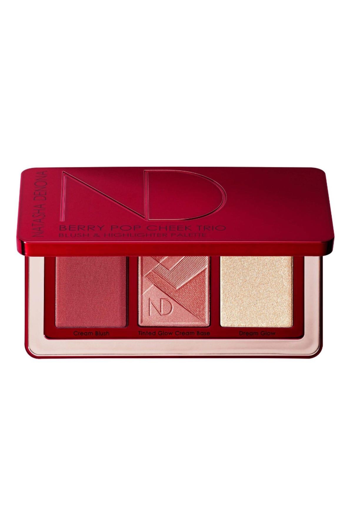 Natasha Denona - Berry Pop Cheek Trio Blush & Highlighter Palette - Shade 2