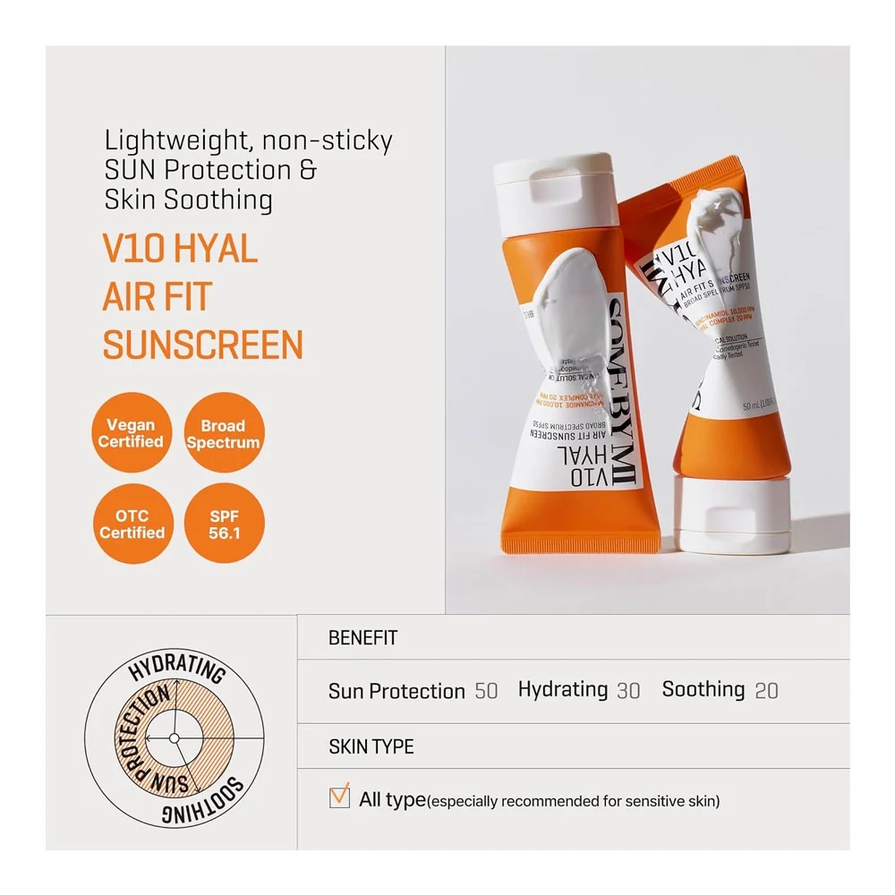 SOME BY MI - V10 HYAL AIR FIT SUNSCREEN Broad spectrum spf50 - Shade 2